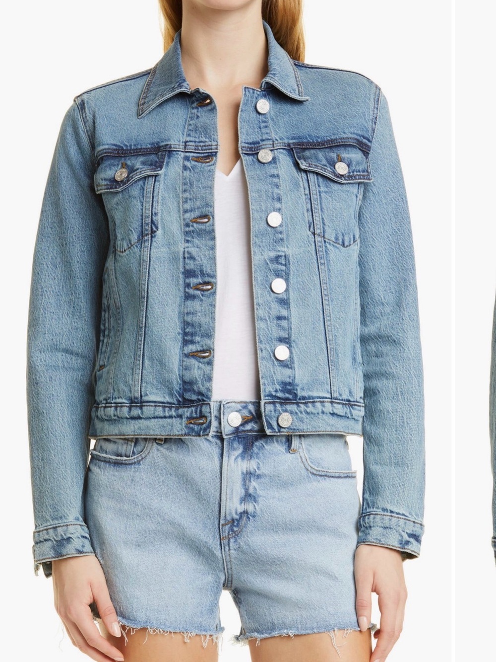 Frame Denim Le Vintage Denim Jacket - Light Blue